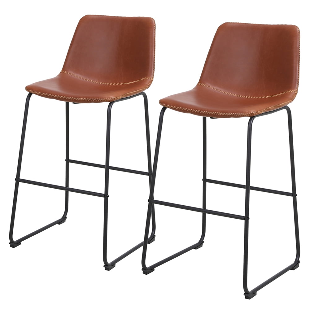 Lowestbest Retro High Stool, Bar Stool with Backrest for Restaurant Office, Bronze