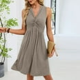 thumbnail image 5 of Blmnix Nightgowns for Women Sexy Sleep Tanks Cotton Nightgowns Sexy Nightgown Nightgowns Brown Knee Length Sleeveless V-Neck Mumu Nightgown,S, 5 of 8