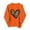 Orange, variant on Heart Sweatshirt Womens Valentines Day Outfits Long Sleeve Pullover Shirt Crewneck Trendy Cute Tops, S Green