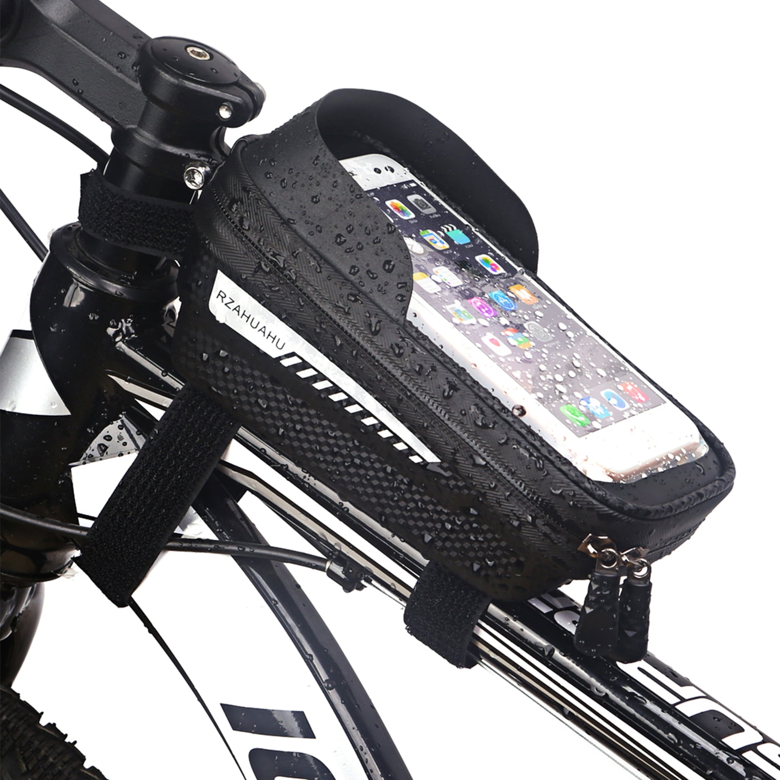 Soft Waterproof Pannier Bike Bicycle Front Tube Bag with Cover Phone Holder 
