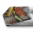 thumbnail image 3 of Modern Soft Flannel Fleece Throw Blanket, Funky Abstract Trippy Original Music Pattern with Brushstroke Effects Image, Cozy Plush for Indoor and Outdoor Use, 50" x 70", Multicolor, by Ambesonne, 3 of 6