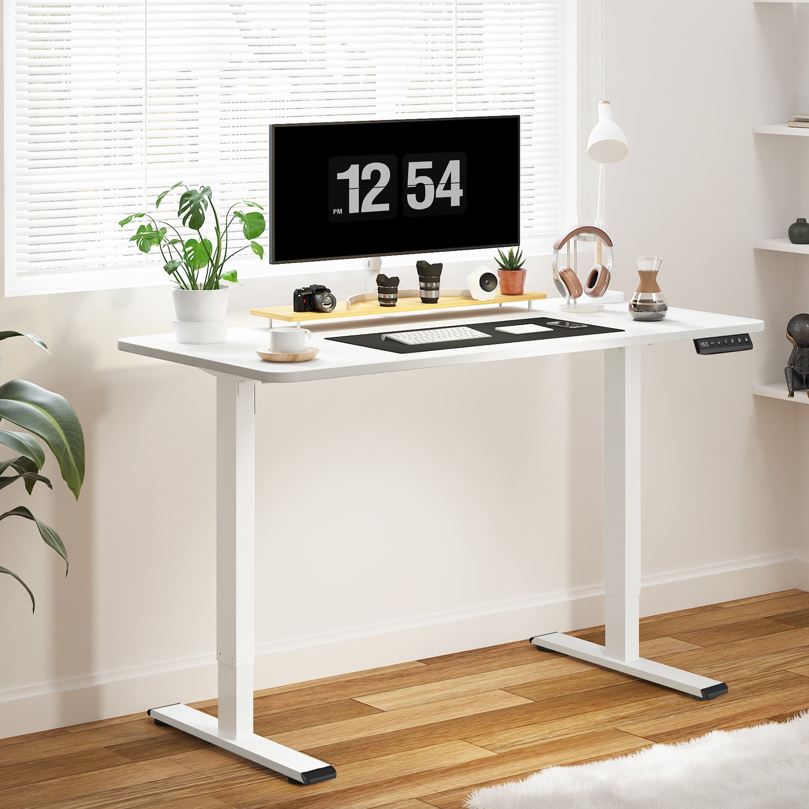 Splice Board 55”Adjustable Height and Width Computer Desk for Home Office ONTRY Electric Standing Desk 4 Programmable Preset Controller 