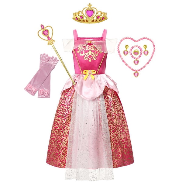 Disney vestido de Cosplay de Cenicienta Rapunzel para niña, ropa de Blancanieves, Bella Aurora, vestido de fiesta de cumpleaños para niños, disfraz de princesa Fivean unisex