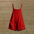 thumbnail image 6 of Biker Shorts Women Pack Women Sleeveless Romper Shorts Loose Linen Suspender Jumpsuit Shorts with Pocket Casual Summer Overalls Shorts Red S, 6 of 7