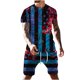 thumbnail image 1 of Hombres Casual Cuello redondo Día de la Independencia Impresión Blusa de manga corta y pantalones cortos Pantalones Traje de dos piezas Pompotops  oipoqjl35719, 1 of 5