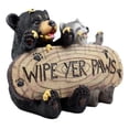 thumbnail image 5 of Ebros Statue d'Ours Noir et Raton Laveur Signe de Bienvenue Décoration Maison, 5 of 5