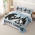 thumbnail image 3 of Catabedysis Rustic Camping Bed Spread Queen,Bear Silhouette Print Queen Coverlet Set For Boys,Multicolor,3-Piece, 3 of 6