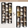 thumbnail image 6 of Homfa 21-Cube Bookcase, 71’’ Tall Wooden Bookshelves with Adjustable Shelves, Triple Wide CD Display Storage Organizer Shelf for Home Office, Black+Brown, 6 of 8