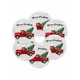 thumbnail image 7 of 15 Inch Round Placemats Set of 6, Red Truck Christmas Non Slip Heat Insulation PP Table Mats, Xmas Tree Snowflake Grey Wooden Washable Place Mats for Kitchen Dining Party Table Decor, 7 of 7