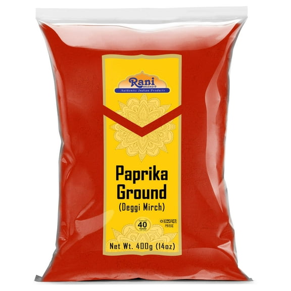 Rani Paprika (Deggi Mirch, Low Heat) Spice Powder, Ground 14oz (400g) ~ All Natural, Salt-Free | Vegan | No Colors | Gluten Friendly | NON-GMO | Indian Origin