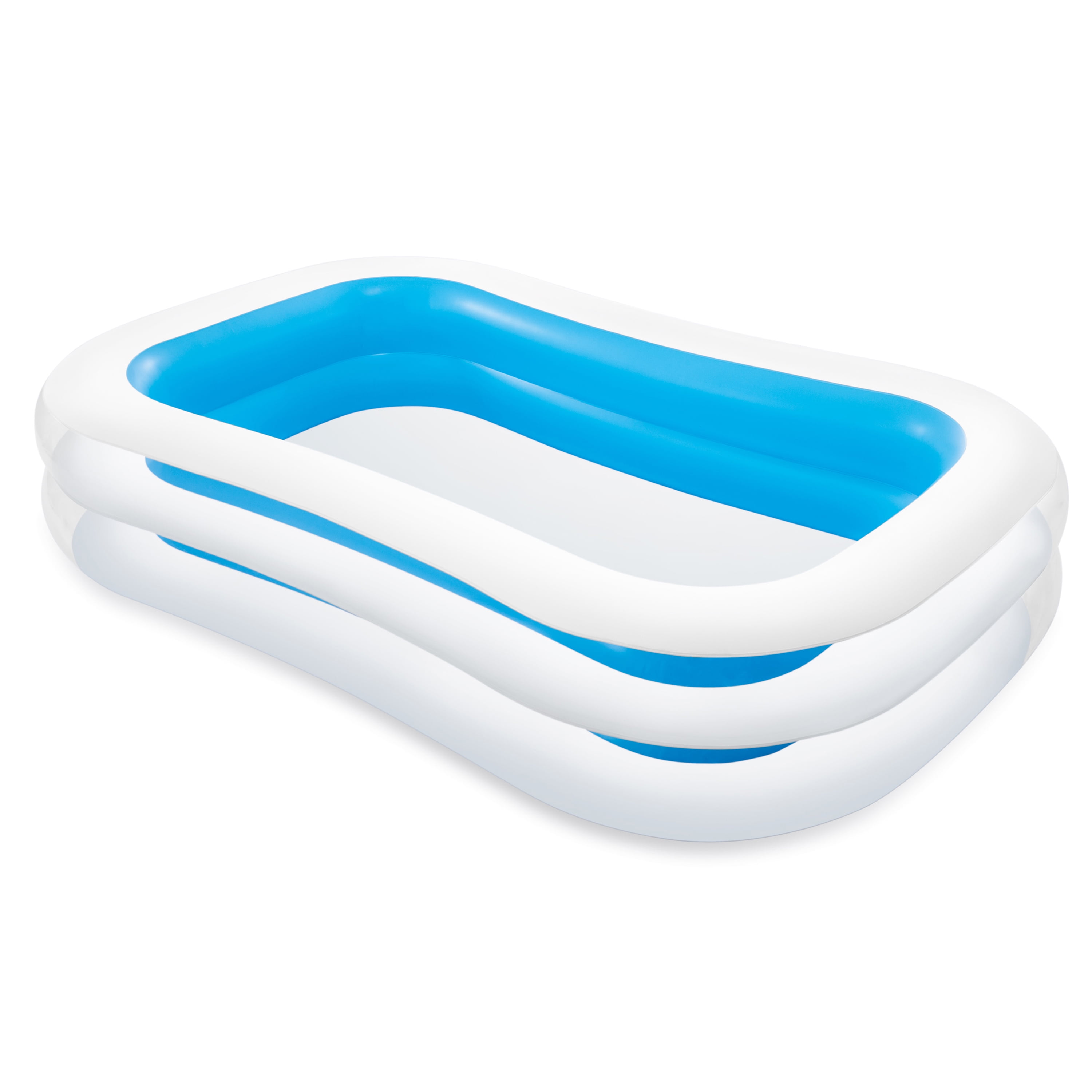 Play Day Square Inflatable Deluxe Comfort Family Pool, Blue, Ages 
