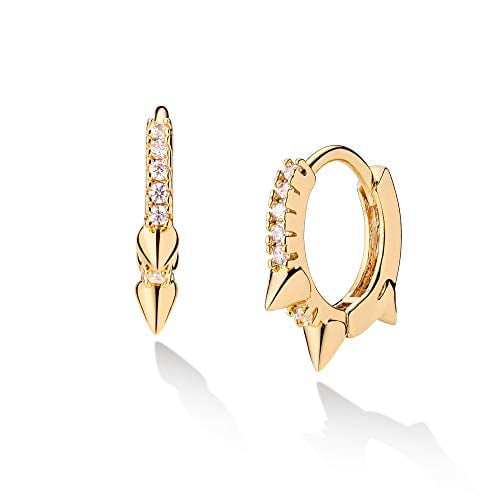 VACRONA Gold Cuff Earrings Huggie Earrings for Women 14k Gold Plated Small Huggie Hoop Earrings 