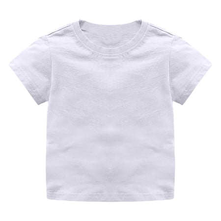 Yuncity Boys Girls T Shirt Classic Fit Crew neck Soft Pack Short Sleeve Basic Kids Baby Kids T-shirts Size 6-7 Years