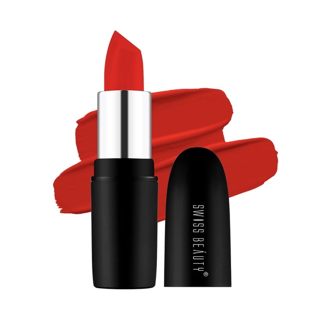 2X Swiss Beauty Pure Matte Lipstick, 3.8gm Each ( Orange Red)