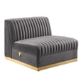 thumbnail image 5 of Modway Sanguine 5-Piece Channel Tufted Performance Velvet Right-Facing Modular Sectional Sofa in Gray, 5 of 10
