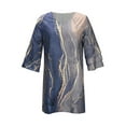 thumbnail image 3 of Seyurigaoka Women's Summer Boho Dress 3/4 Sleeve V Neck Flowy Skirts Loose Floral Print Casual Mini Dress Casual Beach Tunic Dresses, 3 of 7