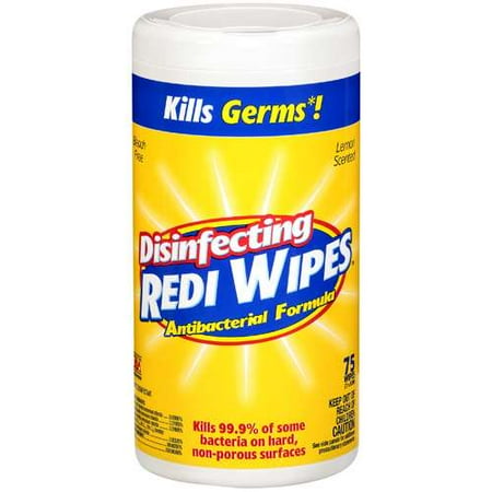 Redi Wipes Lemon Antibacterial Formula Disinfecting Wipes, 75 Count