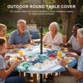 thumbnail image 3 of Round Outdoor Tablecloth with Umbrella Hole and Zipper, Green Starfish Summer Tablecloth with Elastic Waterproof, Ocean Coral Conch Blue Shells Patio Table Covers for 45" - 54" Picnic Pool Tables, 3 of 9
