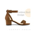 thumbnail image 3 of BLISSFUL STEP Women's Sandals Block Heels Ankle Strap High Heels Sandals Brown 7.5, 3 of 6
