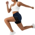 thumbnail image 3 of Ixbnca 2 in 1 Womens Athletic Shorts with Pockets Elastic High Waist Drawstring Workout Running Shorts, 3 of 7