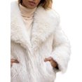 thumbnail image 5 of INSPIRE CHIC Womens Faux Fur Coats Fuzzy Long Sleeves Lapel Collar Smooth Lining Oversized with Pockets Warm Winter Jackets Outwear Small White, 5 of 6