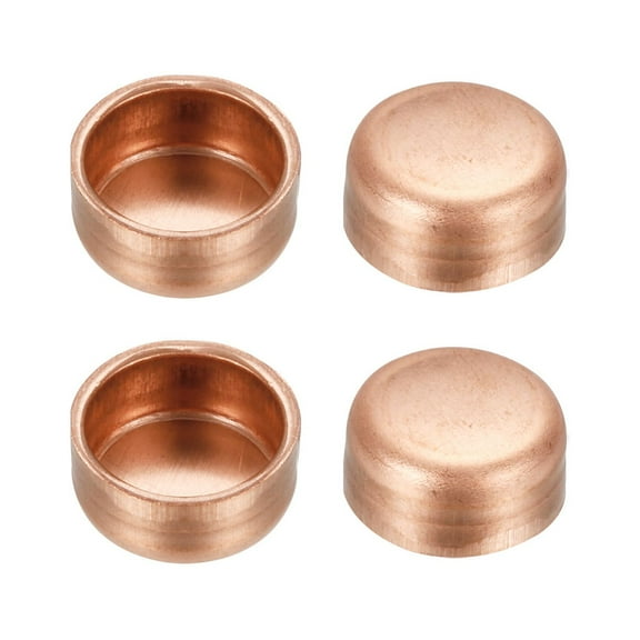 Uxcell 9.52mm(3/8") ID Copper End Cap Pipe Fitting Sweat Plug Connection 4 Pack