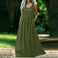 thumbnail image 2 of VEKDONE Sleeveless Maxi Dresses Women Summer Linen Flowy Long Sundresses Casual Loose Fit Beach Dresses Trendy Travel Vacation Clothes Army Green M, 2 of 7