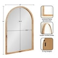 thumbnail image 6 of Kate and Laurel Burlock Modern Burlwood Arched Mirror, 22 x 32, Natural Wood, Transitional Arch Mirror for Use as Vanity Bathroom Mirror or Fireplace Mantel Mirror, 6 of 10