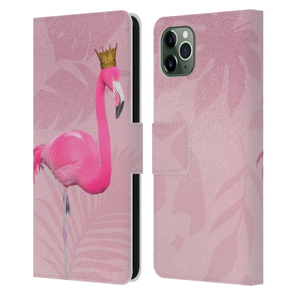 Head Case Designs Officially Licensed LebensArt Assorted Designs Flamingo King Leather Book Wallet Case Cover Compatible with Apple iPhone 11 Pro Max