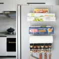thumbnail image 5 of Raindrops Multifuncational Refrigerator Storage Rack Punch Free Storage Rack Refrigerator Side Wall Storage Shelf (with 3 Sticky Hooks), 5 of 8