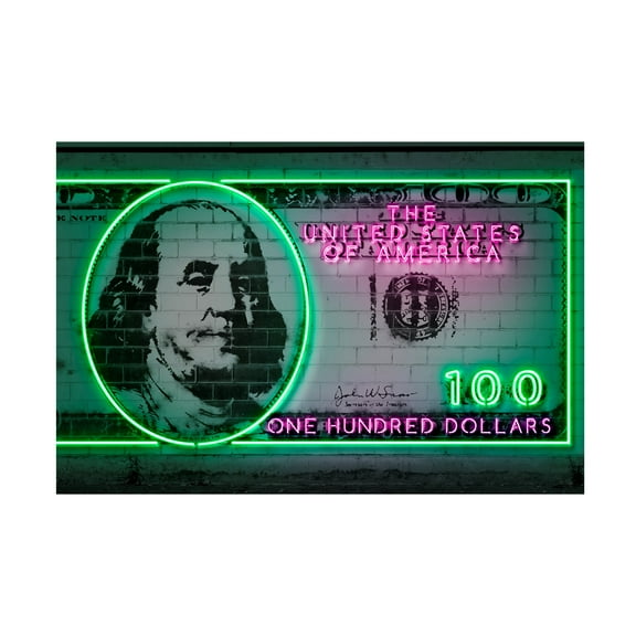 Trademark Fine Art Octavian Mielu 100 dollars Canvas Wall Art - 30x47