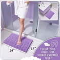 thumbnail image 2 of Alfombra de baño Yimobra, antideslizante, lavable, 60 x 43 cm, chenilla, color lavanda, 2 of 7