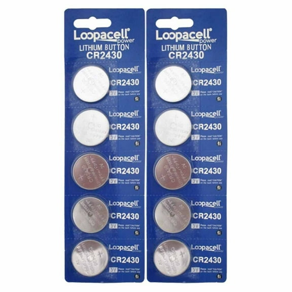 Loopacell Lithium Battery CR2430 - 10 Pcs Pack - 2 Blisters 3V Lithium Button Cell