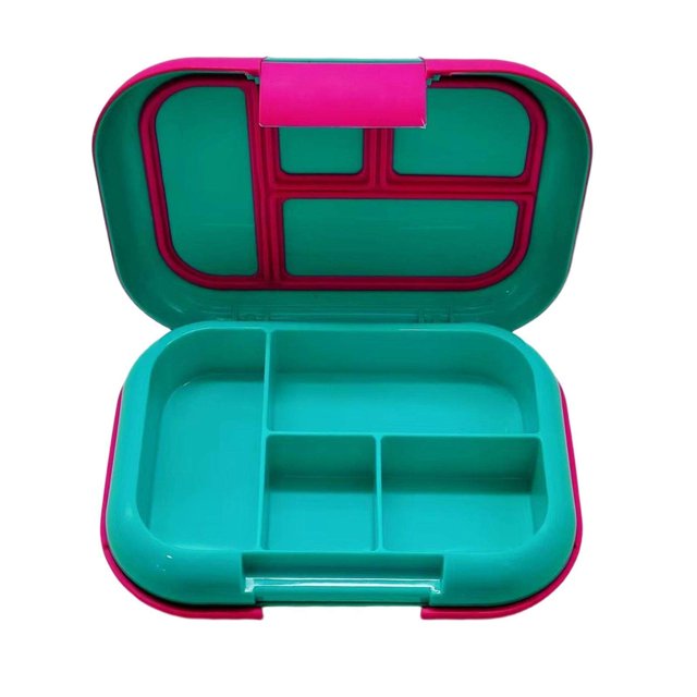 kurtrusly Sealed Lunch Containers Fruits Container 4 Compartments Reusable Food Storage Container for Home Work Travel Green