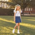thumbnail image 6 of Vmvidoty Girls' Summer Shirts Cute Tops Ruffle Sleeve Crew Neck Casual Tees Purple 12 Years, 6 of 8