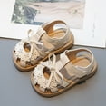 thumbnail image 2 of Huowey Summer Children's Girls' Large Sized Soft Soled Bow Knotted Open Weave Shoes and Sandals, 2 of 8