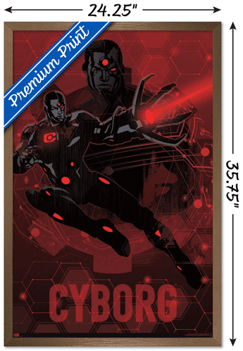 DC Comics: Dark Artistic - Cyborg Wall Poster, 22.375" x 34" Framed
