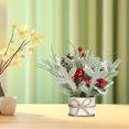 thumbnail image 5 of Desktop Christmas Tree Bonsai Style Decoration, Small Mini Tree with Traditional Holiday Ornaments and Display Base, 5 of 6