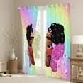 thumbnail image 3 of jejeloiu Gradient Colorful Blackout Curtains Set of 2 (52x84 Each),Cute Kawaii Princess Window Curtains,Cartoon Black Girly Curtains and Drapes For Kids,Super Cozy Room Decor, 3 of 6