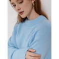 thumbnail image 6 of Women'S Oversized Sweaters Fall Outfits Trendy Crewneck Long Sleeves Knit Fashion Pullover Tops Sky Blue M, 6 of 8