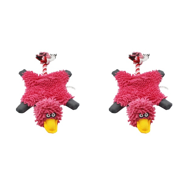 Juguetes para perros de pato de lujoso con toyos para perros chirridos de cuerda suministros de mascotas rosa