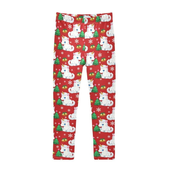 joogoo Girls' Leggings Unicorns Christmas Tree Yoga Pants 6T