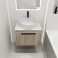 thumbnail image 2 of Bathroom Vanity With Ceramic Basin. 24" Wall Mounted White Oak. Soft Close Door For A Pleasant & Ample Storage Modern Oak Vanity. With Basin And Silent-, 2 of 7