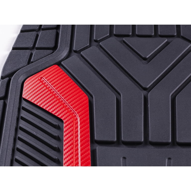 Auto Drive 4-Piece Carbon Fiber Red Sport Floor Mats photo 4