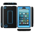 thumbnail image 4 of All-New Amazon Fire 7 Tablet (9th Generation, 2019 release) Case, Dteck Rugged Kickstand Three Layer Heavy Duty Shockproof Protective Cover For Kindle Fire 7 2019 9th Generation, Black/Blue, 4 of 6