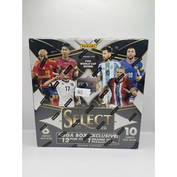 Collectible 2025-26 Panini Select Road to FIFA World Cup Soccer Mega Box - Factory Sealed