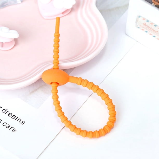 Correa de silicona para almacenamiento, cinta suave, organizador de cables de datos, correa de enrollado, correa de silicona