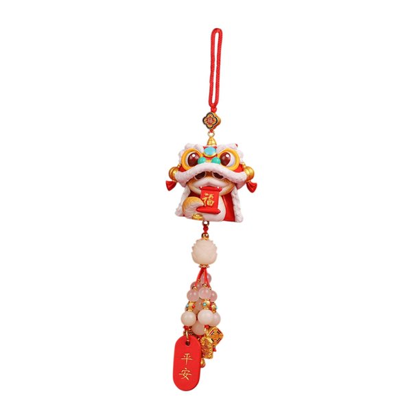 Adorno para coche del año de la serpiente, decoración colgante para coche, adorno colgante decorativo de año Nuevo Chino 2025 para ventana de tienda cuentas rojas