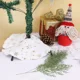 thumbnail image 4 of Falda de árbol de Navidad de felpa de 38 cm con copos de nieve blancos y piel sintética para árboles de Navidad, base para decoración de fiestas de Navidad y Año Nuevo, 4 of 5
