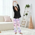 thumbnail image 6 of Dailycode Women's Pajama Pants Wide Leg Lounge Pj Bottoms With Pockets Sweet Watercolor Flower, 6 of 7